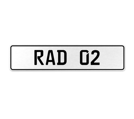 RAD 02  - White Aluminum Street Sign Mancave Euro Plate Name Door Sign Wall Art