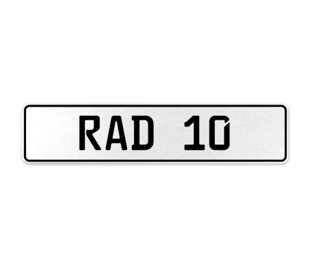 RAD 10  - White Aluminum Street Sign Mancave Euro Plate Name Door Sign Wall Art