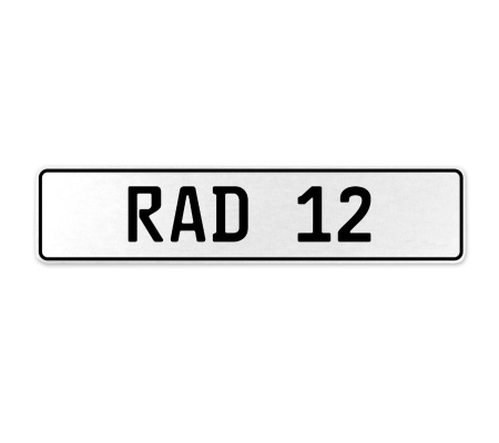 RAD 12  - White Aluminum Street Sign Mancave Euro Plate Name Door Sign Wall Art