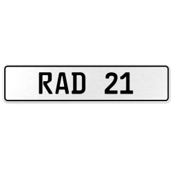 RAD 21  - White Aluminum Street Sign Mancave Euro Plate Name Door Sign Wall Art