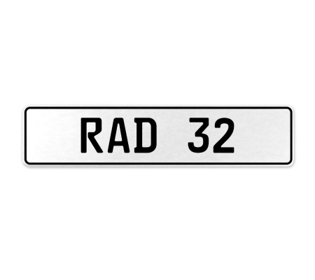 RAD 32  - White Aluminum Street Sign Mancave Euro Plate Name Door Sign Wall Art