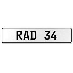 RAD 34  - White Aluminum Street Sign Mancave Euro Plate Name Door Sign Wall Art