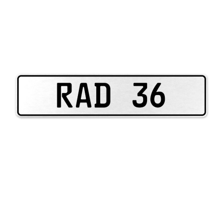 RAD 36  - White Aluminum Street Sign Mancave Euro Plate Name Door Sign Wall Art