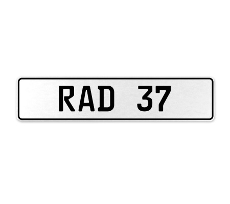 RAD 37  - White Aluminum Street Sign Mancave Euro Plate Name Door Sign Wall Art