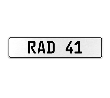 RAD 41  - White Aluminum Street Sign Mancave Euro Plate Name Door Sign Wall Art
