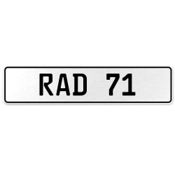 RAD 71  - White Aluminum Street Sign Mancave Euro Plate Name Door Sign Wall Art
