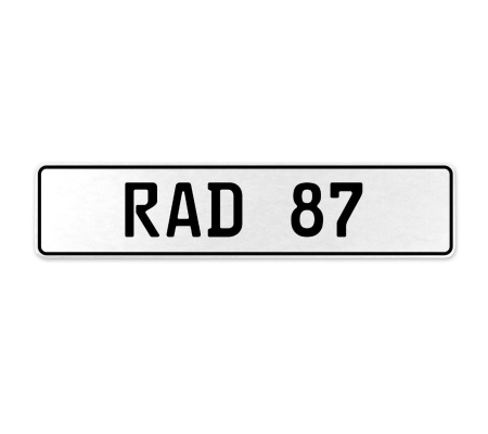 RAD 87  - White Aluminum Street Sign Mancave Euro Plate Name Door Sign Wall Art
