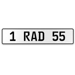 1 RAD 55  - White Aluminum Street Sign Mancave Euro Plate Name Door Sign Wall
