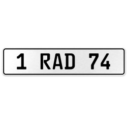 1 RAD 74  - White Aluminum Street Sign Mancave Euro Plate Name Door Sign Wall