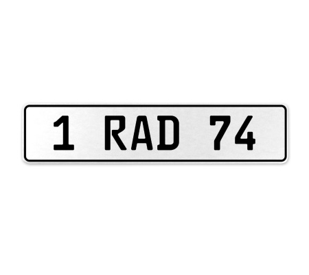 1 RAD 74  - White Aluminum Street Sign Mancave Euro Plate Name Door Sign Wall