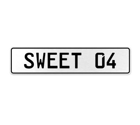 SWEET 04  - White Aluminum Street Sign Mancave Euro Plate Name Door Sign Wall
