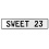 SWEET 23  - White Aluminum Street Sign Mancave Euro Plate Name Door Sign Wall