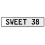 SWEET 38  - White Aluminum Street Sign Mancave Euro Plate Name Door Sign Wall
