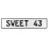 SWEET 43  - White Aluminum Street Sign Mancave Euro Plate Name Door Sign Wall