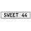 SWEET 44  - White Aluminum Street Sign Mancave Euro Plate Name Door Sign Wall