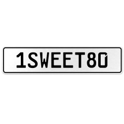 1SWEET80  - White Aluminum Street Sign Mancave Euro Plate Name Door Sign Wall