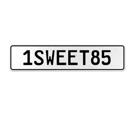 1SWEET85  - White Aluminum Street Sign Mancave Euro Plate Name Door Sign Wall