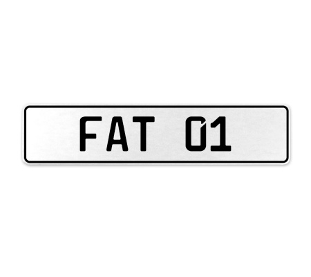 FAT 01  - White Aluminum Street Sign Mancave Euro Plate Name Door Sign Wall Art
