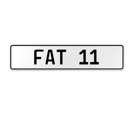FAT 11  - White Aluminum Street Sign Mancave Euro Plate Name Door Sign Wall Art