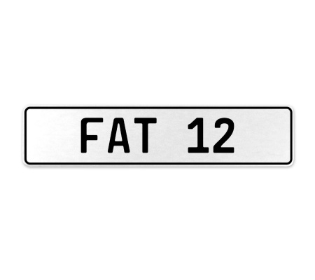 FAT 12  - White Aluminum Street Sign Mancave Euro Plate Name Door Sign Wall Art