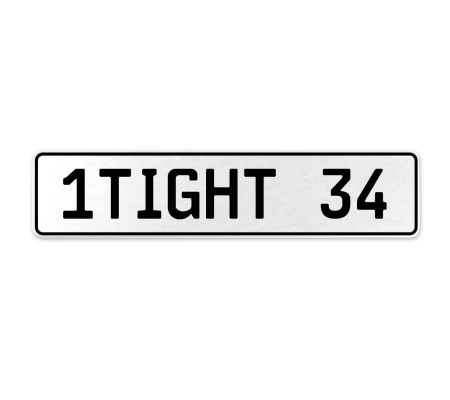1TIGHT 34  - White Aluminum Street Sign Mancave Euro Plate Name Door Sign Wall
