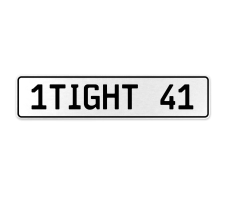 1TIGHT 41  - White Aluminum Street Sign Mancave Euro Plate Name Door Sign Wall