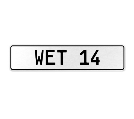 WET 14  - White Aluminum Street Sign Mancave Euro Plate Name Door Sign Wall Art