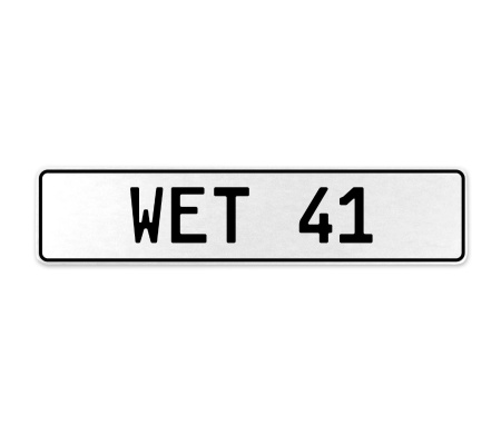 WET 41  - White Aluminum Street Sign Mancave Euro Plate Name Door Sign Wall Art
