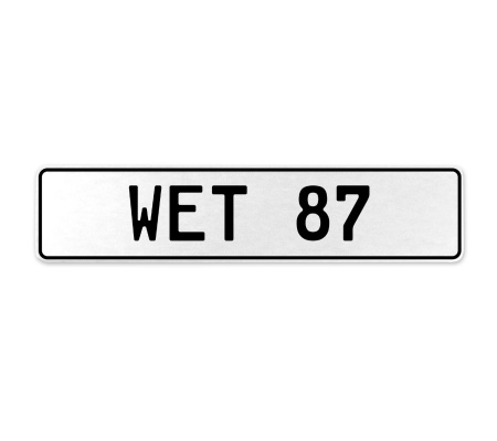WET 87  - White Aluminum Street Sign Mancave Euro Plate Name Door Sign Wall Art
