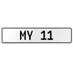 MY 11  - White Aluminum Street Sign Mancave Euro Plate Name Door Sign Wall Art