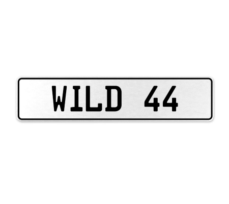 WILD 44  - White Aluminum Street Sign Mancave Euro Plate Name Door Sign Wall