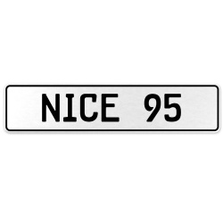 NICE 95  - White Aluminum Street Sign Mancave Euro Plate Name Door Sign Wall