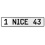 1 NICE 43  - White Aluminum Street Sign Mancave Euro Plate Name Door Sign Wall