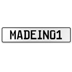 MADEIN01  - White Aluminum Street Sign Mancave Euro Plate Name Door Sign Wall