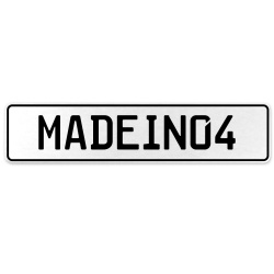 MADEIN04  - White Aluminum Street Sign Mancave Euro Plate Name Door Sign Wall