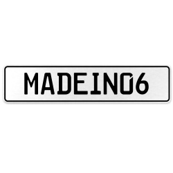 MADEIN06  - White Aluminum Street Sign Mancave Euro Plate Name Door Sign Wall