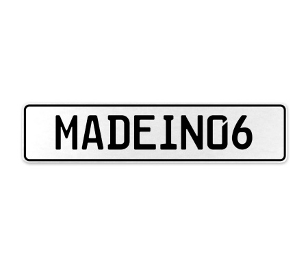 MADEIN06  - White Aluminum Street Sign Mancave Euro Plate Name Door Sign Wall