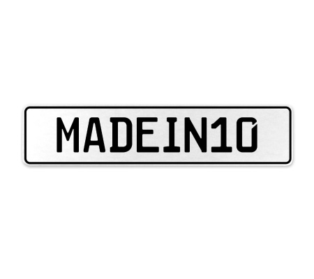 MADEIN10  - White Aluminum Street Sign Mancave Euro Plate Name Door Sign Wall