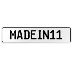 MADEIN11  - White Aluminum Street Sign Mancave Euro Plate Name Door Sign Wall