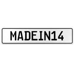 MADEIN14  - White Aluminum Street Sign Mancave Euro Plate Name Door Sign Wall