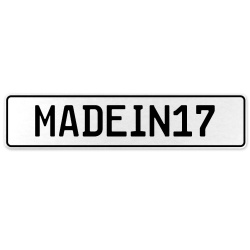MADEIN17  - White Aluminum Street Sign Mancave Euro Plate Name Door Sign Wall