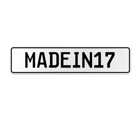 MADEIN17  - White Aluminum Street Sign Mancave Euro Plate Name Door Sign Wall