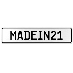 MADEIN21  - White Aluminum Street Sign Mancave Euro Plate Name Door Sign Wall