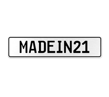MADEIN21  - White Aluminum Street Sign Mancave Euro Plate Name Door Sign Wall