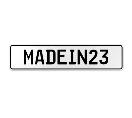MADEIN23  - White Aluminum Street Sign Mancave Euro Plate Name Door Sign Wall