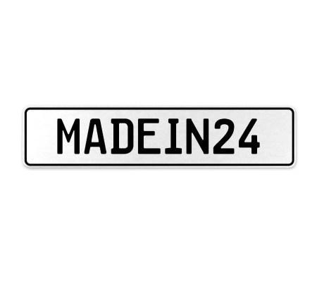 MADEIN24  - White Aluminum Street Sign Mancave Euro Plate Name Door Sign Wall