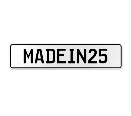 MADEIN25  - White Aluminum Street Sign Mancave Euro Plate Name Door Sign Wall