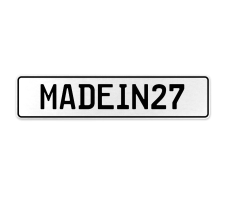 MADEIN27  - White Aluminum Street Sign Mancave Euro Plate Name Door Sign Wall