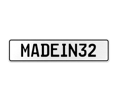 MADEIN32  - White Aluminum Street Sign Mancave Euro Plate Name Door Sign Wall