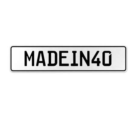 MADEIN40  - White Aluminum Street Sign Mancave Euro Plate Name Door Sign Wall